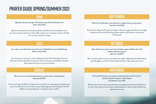 Prayer Guide Spring/Summer 2021